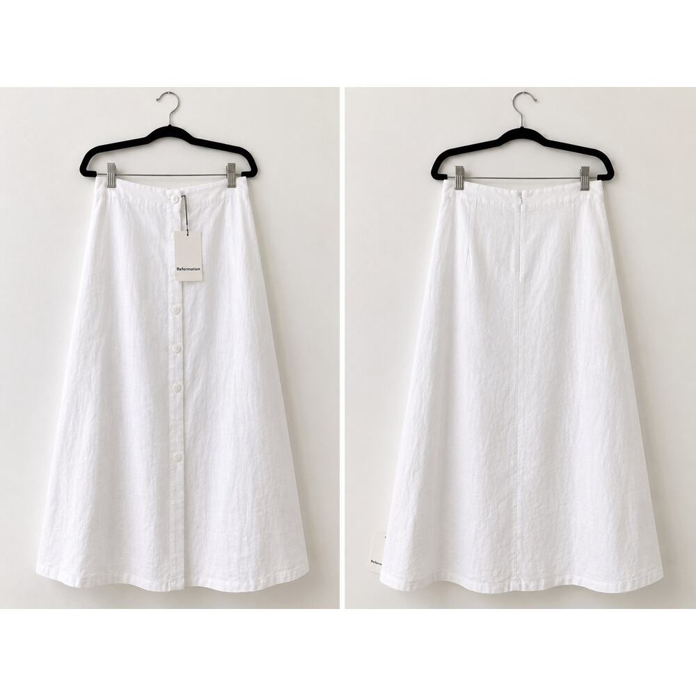 reformation andi linen skirt in white US2 - Picture 5 of 5